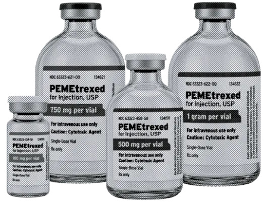 Vials of pemetrexed