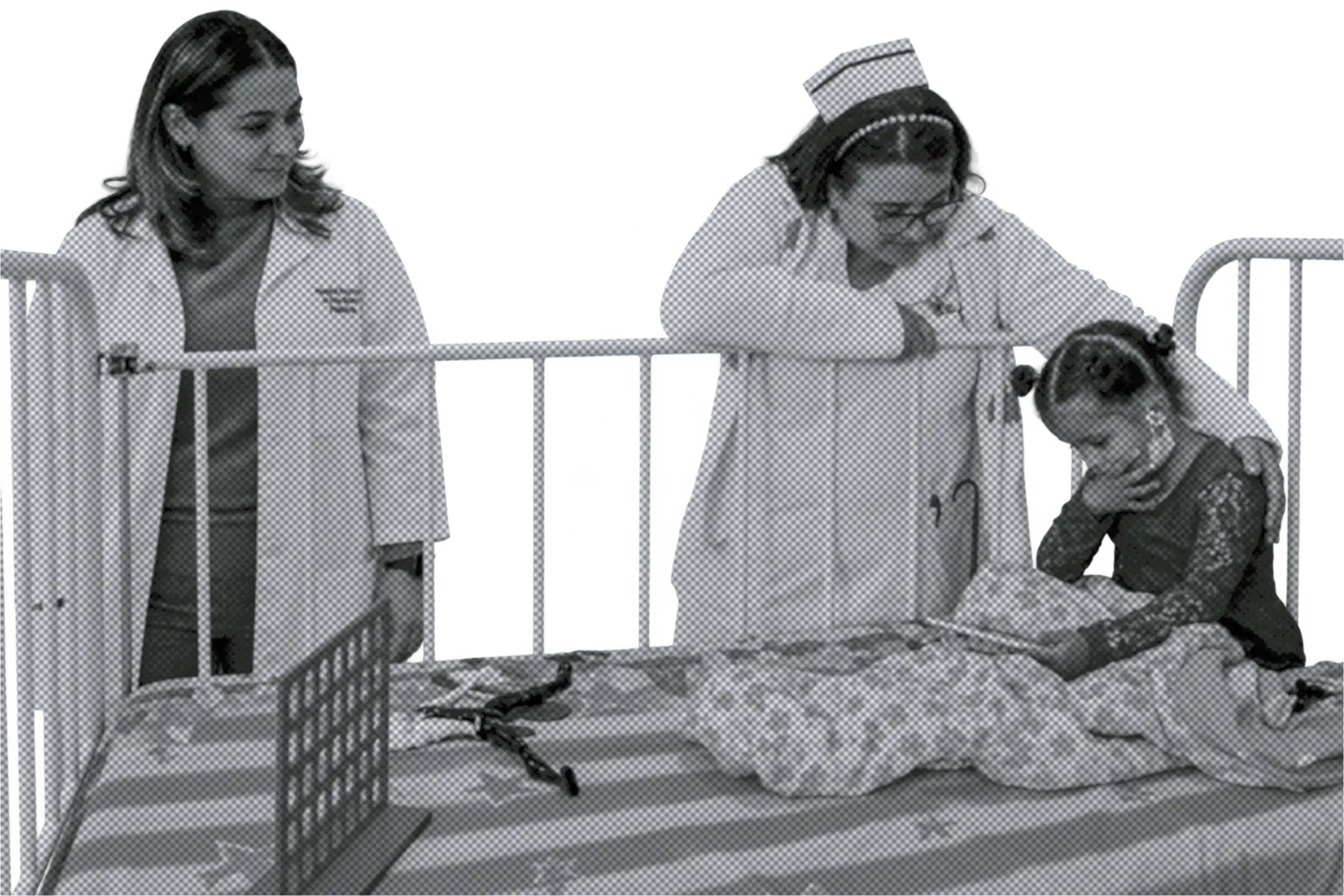 Health workers caring for a newborn in a neonatology ward